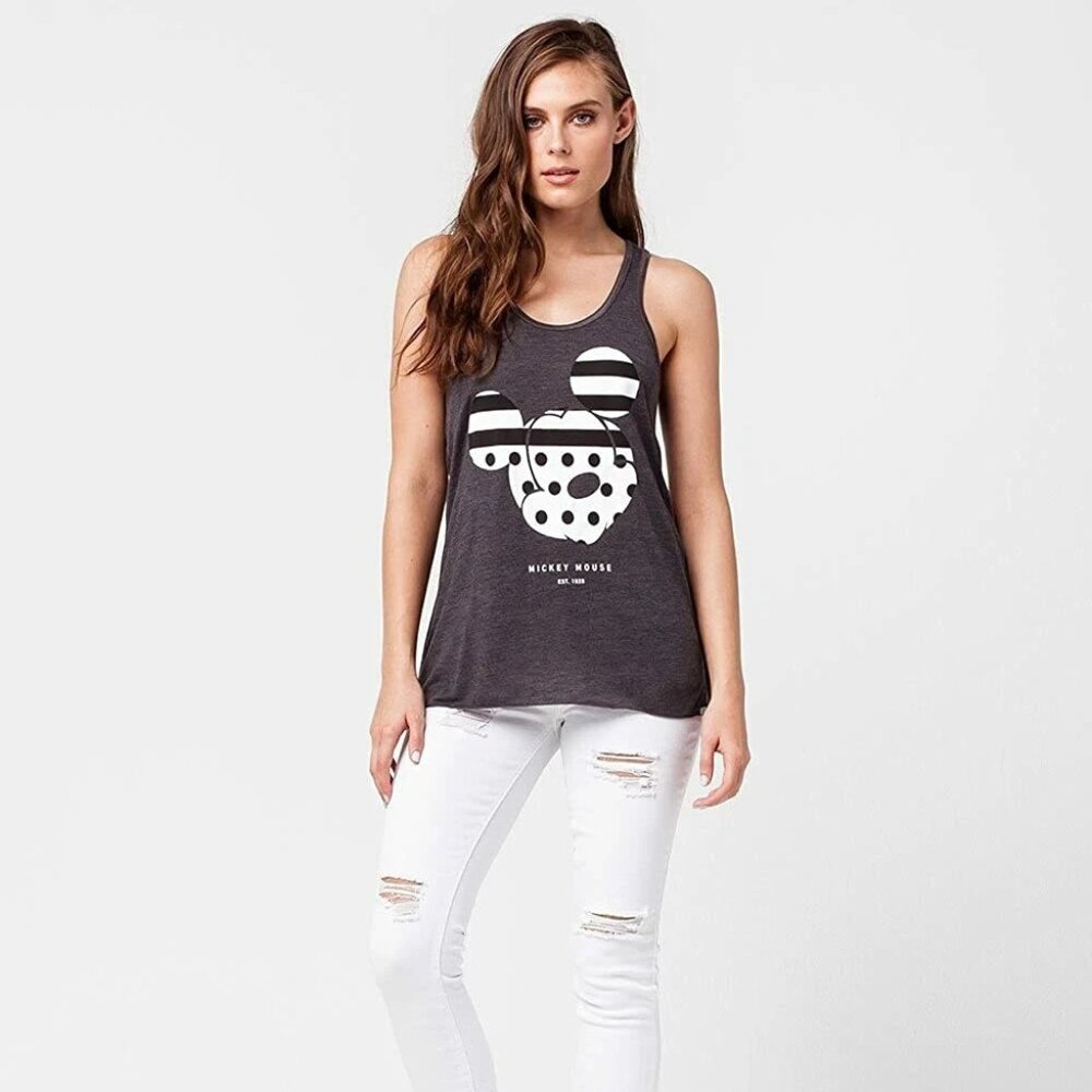 Neff X Disney Juniors Mickey Mouse Stripe A Dot Tank Top Shirt New XS-XL